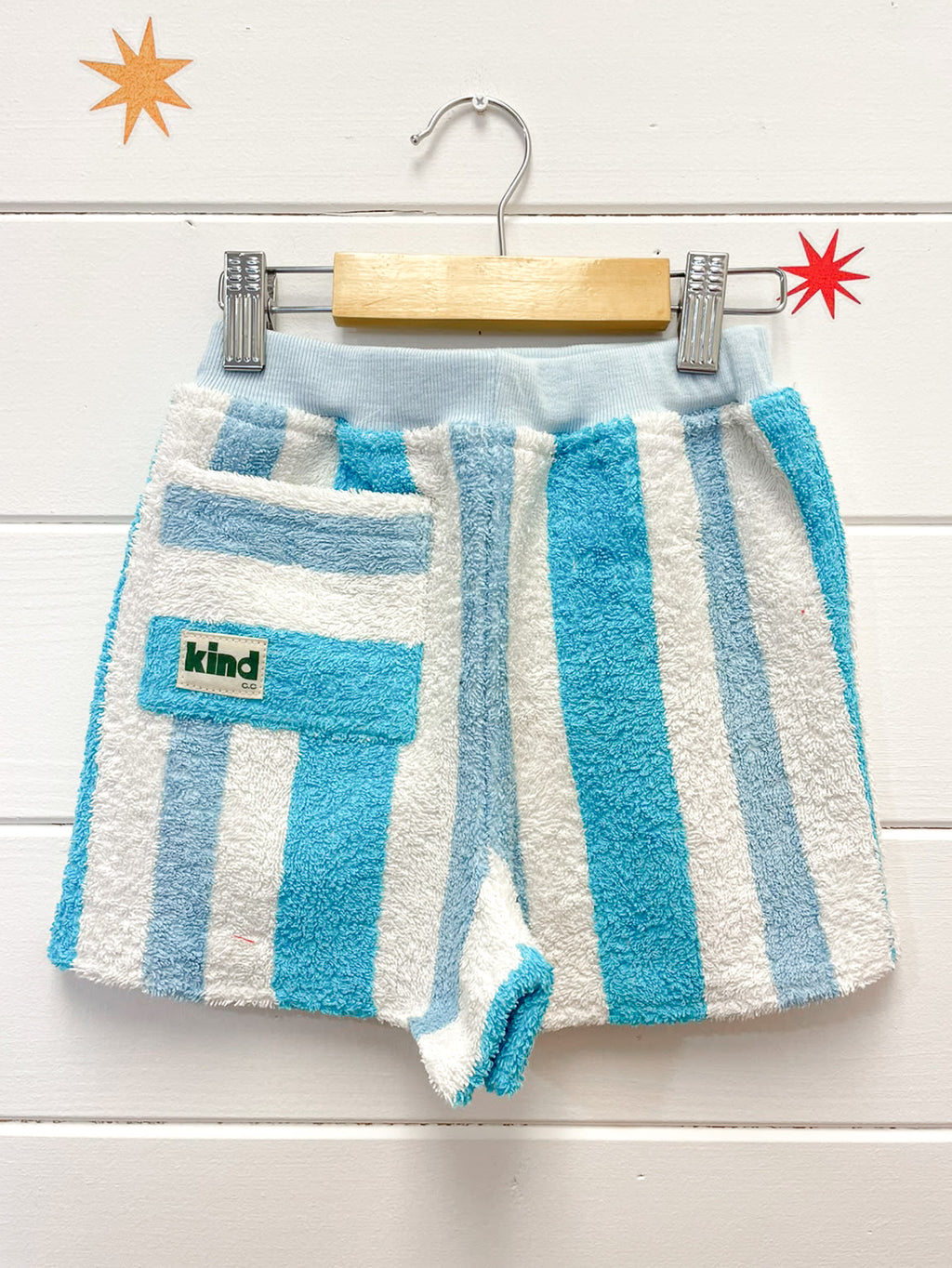 Ocean Stripe Terry Shorts | Size 2