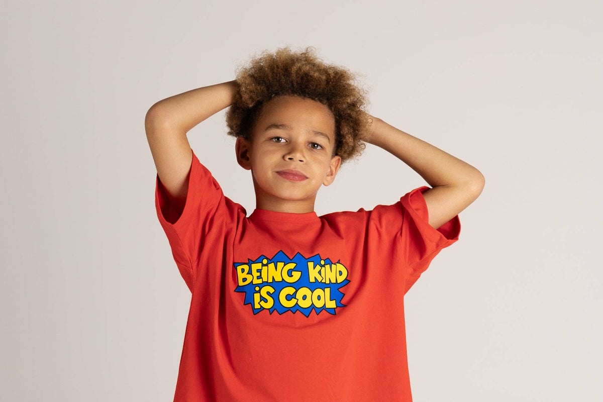 BEING KIND IS COOL TEE in CLASSIC RED: 2-3