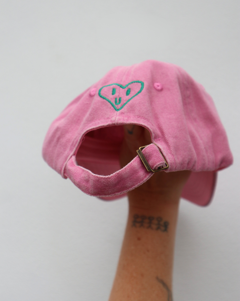 Handful Kids Cap: Teal w/ Red Design
