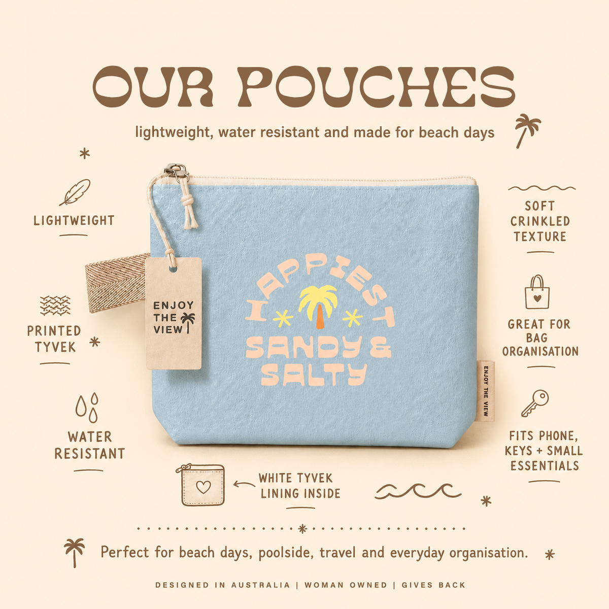 Large Pouch - Stripe Wave