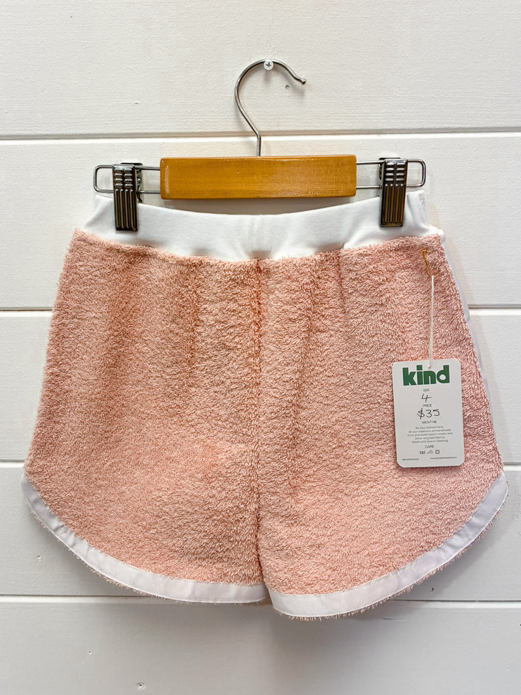 Kind Clothes Club Peach Sport Terry Shorts | Size 4