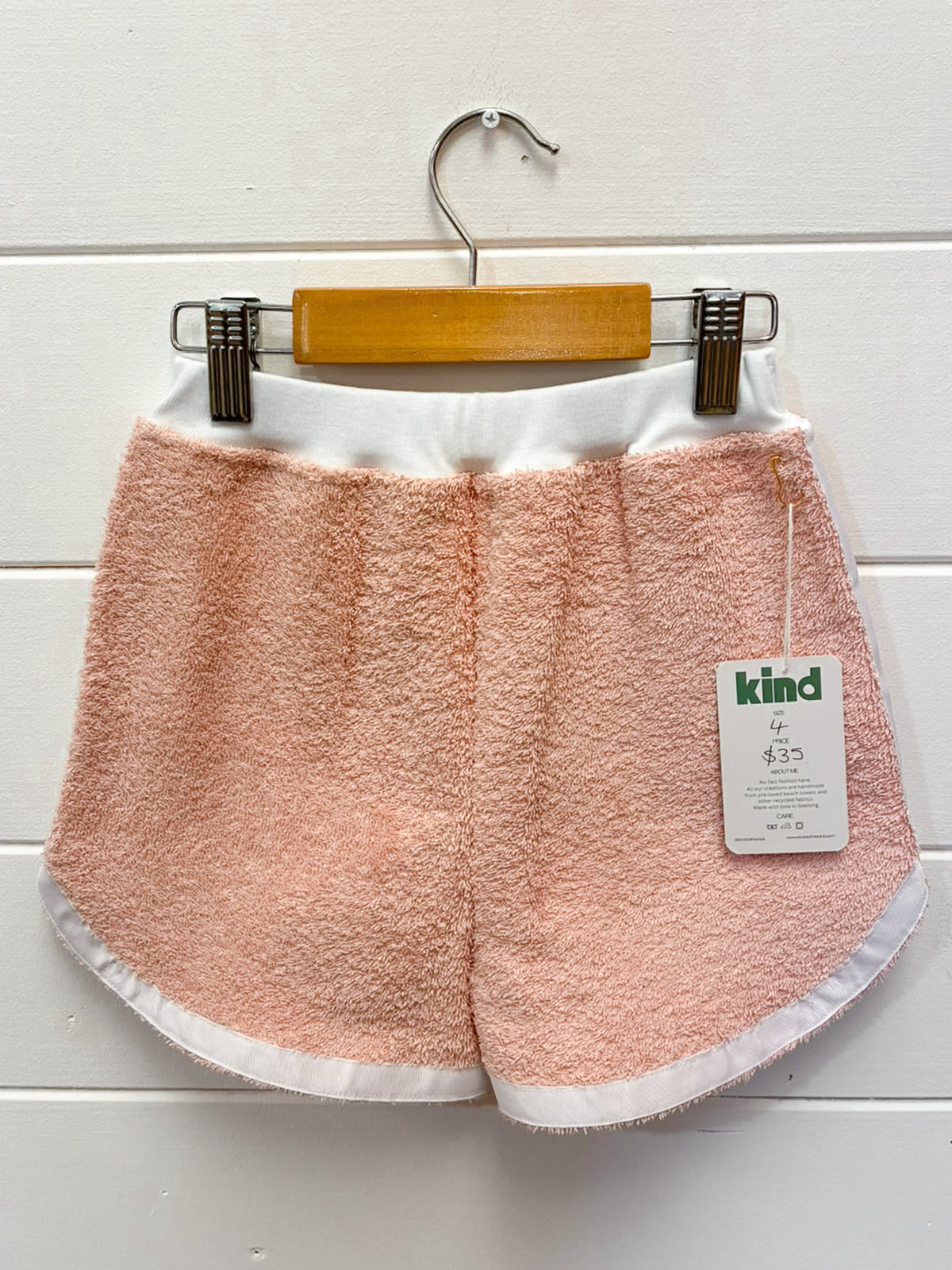 Kind Clothes Club Peach Sport Terry Shorts | Size 4