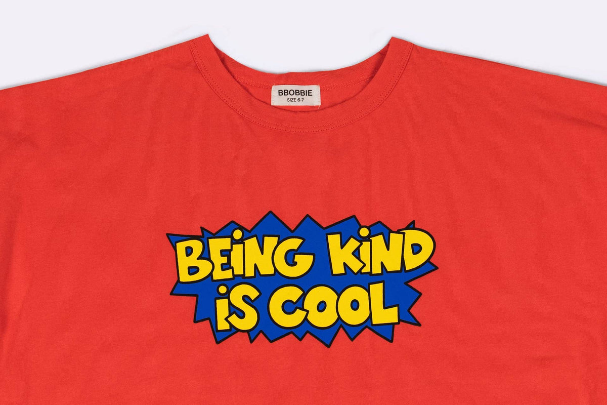 BEING KIND IS COOL TEE in CLASSIC RED: 2-3