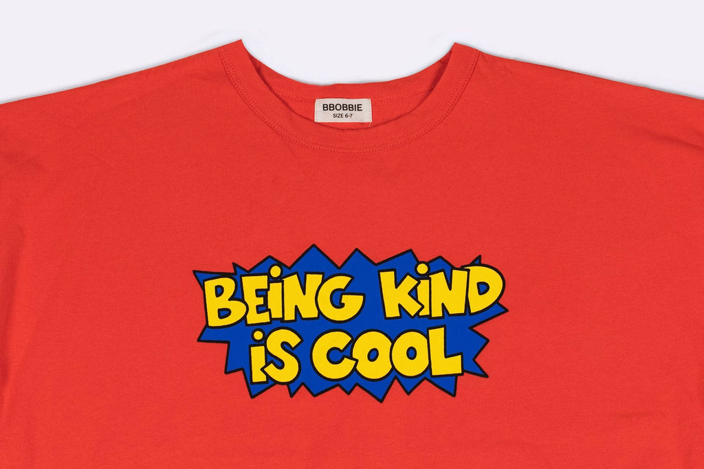 BEING KIND IS COOL TEE in CLASSIC RED: 1-2