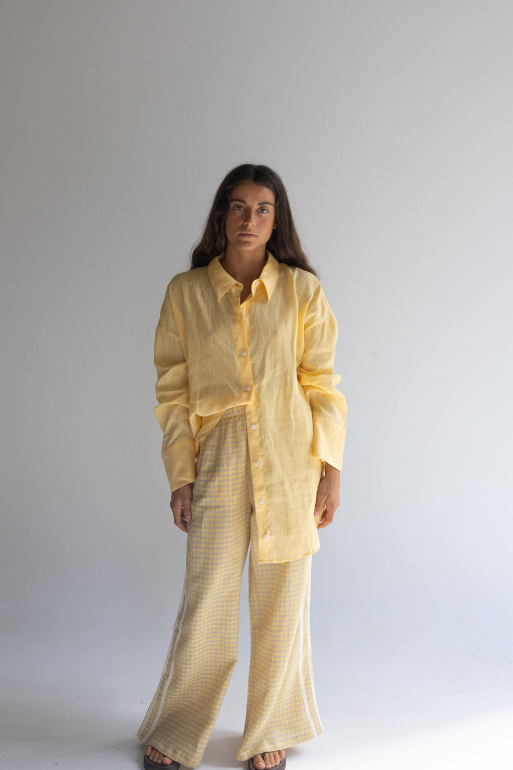 Linen Oversized Shirt - Golden Butter