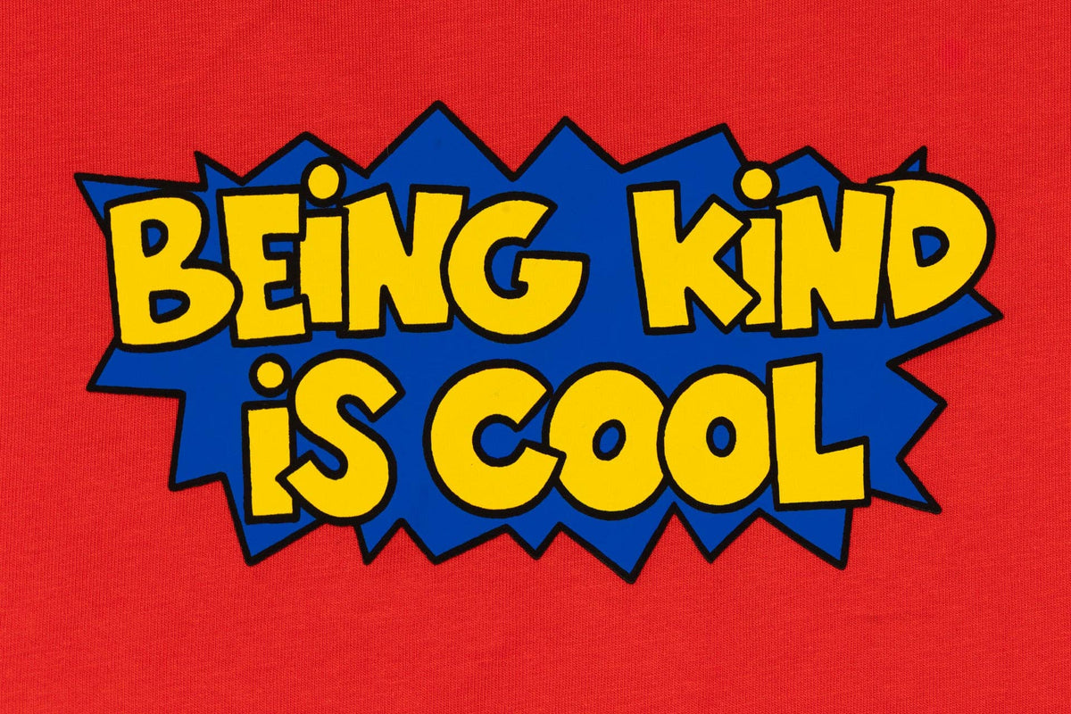 BEING KIND IS COOL TEE in CLASSIC RED: 2-3
