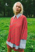 Cracker Day Club Basic Tee - Ruby Stripe