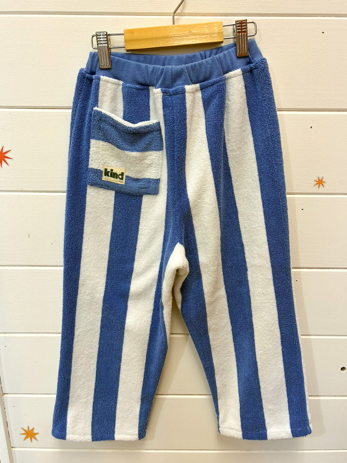 Kind Clothes Club Blue Stripe Terry Pants - Size 5