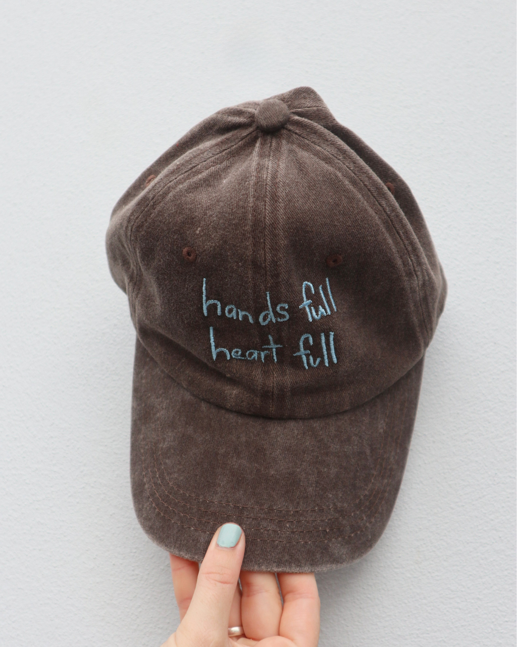 Heart Full Adults Cap: Cobalt/white
