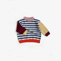 Organic Cotton Knit Jumper - Navy Stripe Colour Block: 4