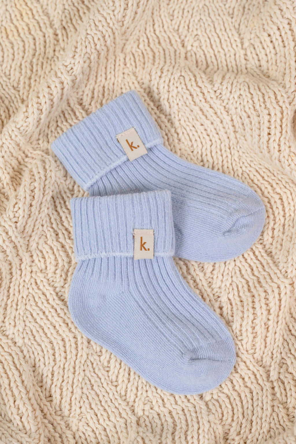 Cotton Ribbed Baby Socks: Sage / 6-12 Months
