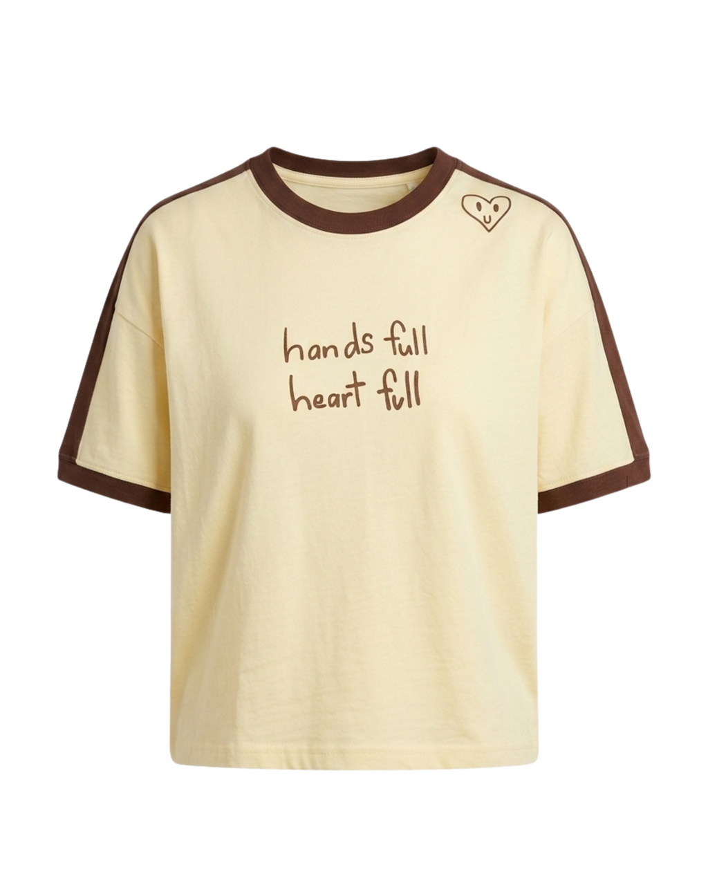Heart Full Tee - Cream/Choc: M