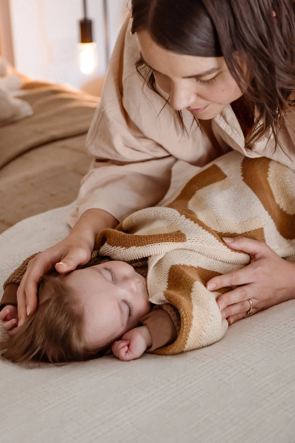 Organic Cotton Knitted Blanket: Rainbow
