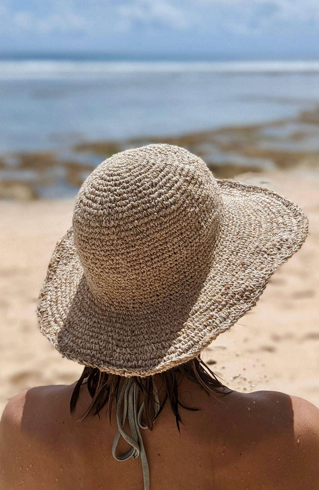 Beige Hemp Hat - Wide Brim