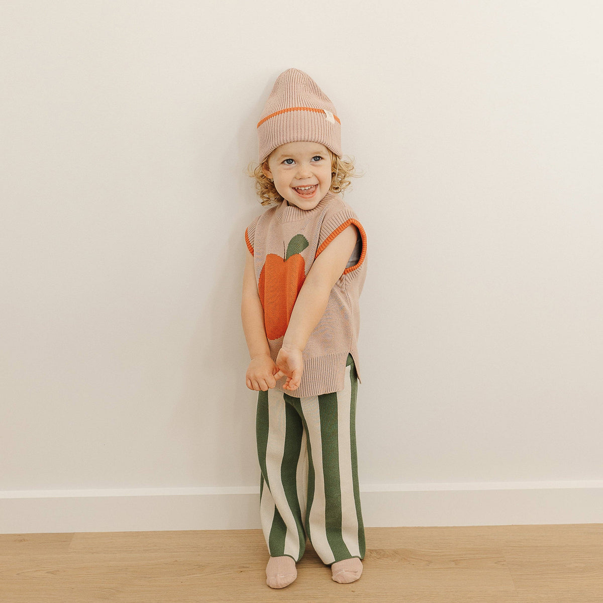 Organic Knit Clover Stripe Pants: 2