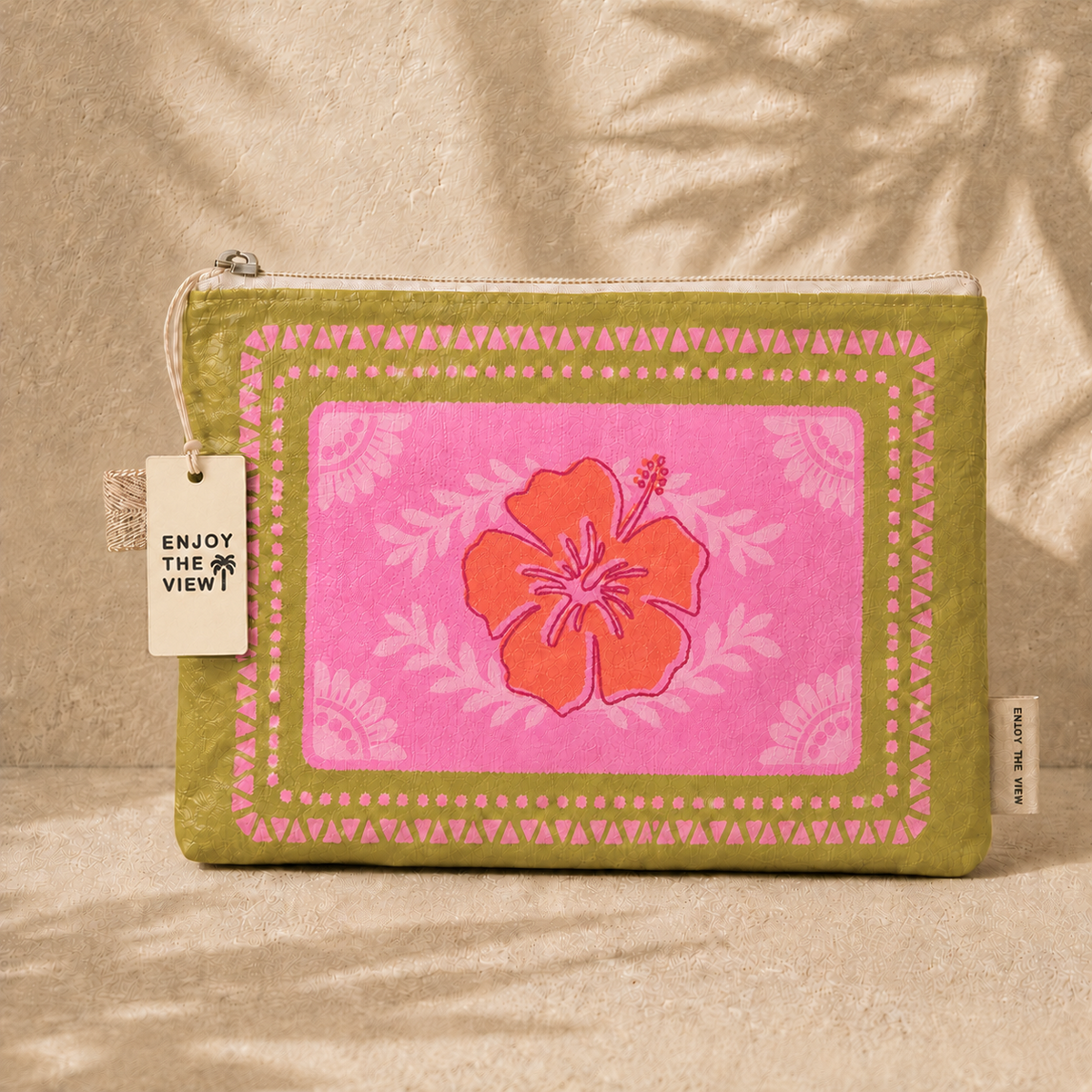 Hibiscus Zip Pouch Large