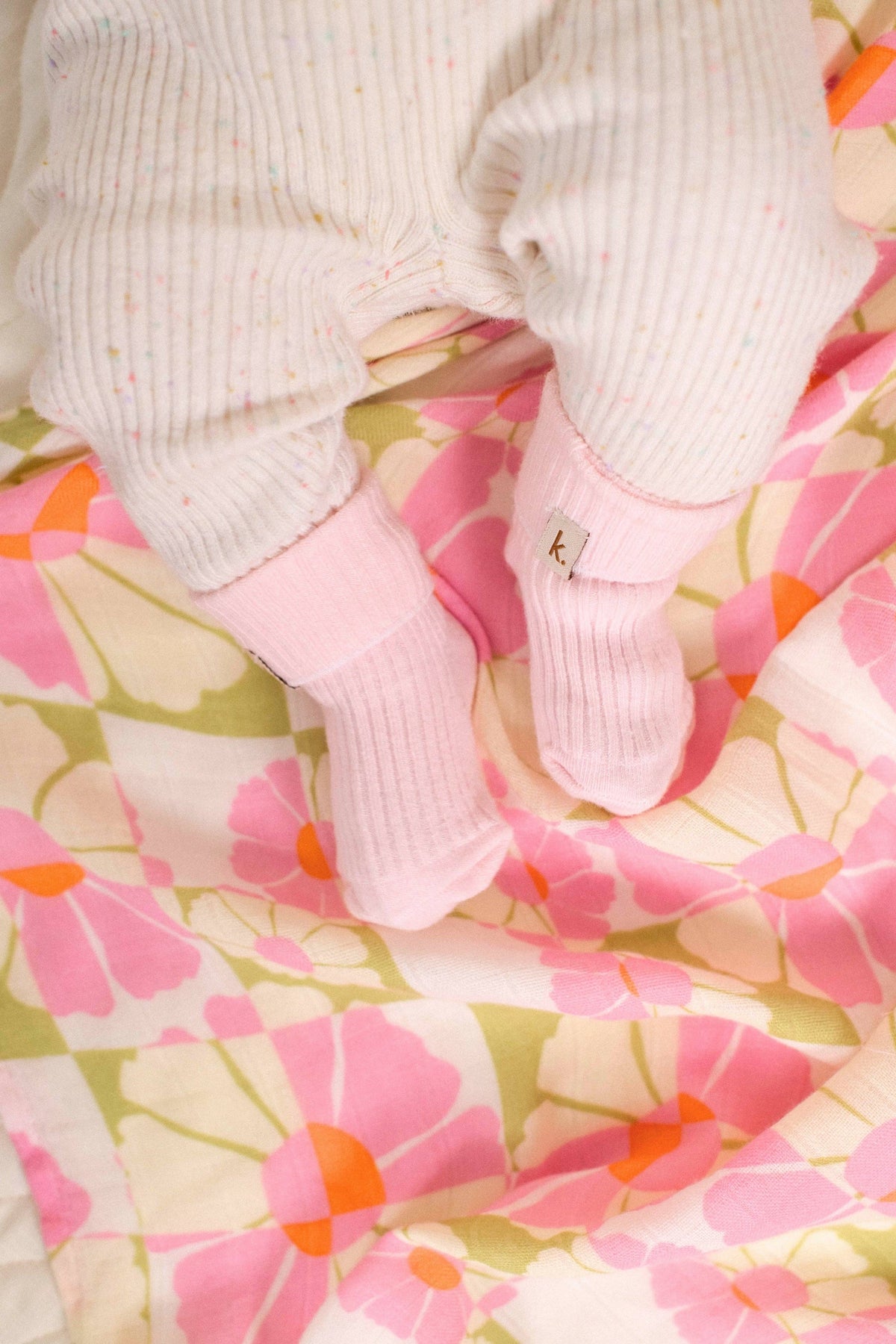 Cotton Ribbed Baby Socks: Oat / 0 - 6 Months