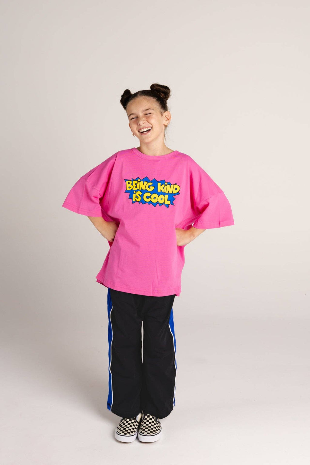 BEING KIND IS COOL TEE in BUBBLEGUM PINK: 1-2