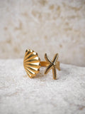 Starfish Seashell Ring Adjustable