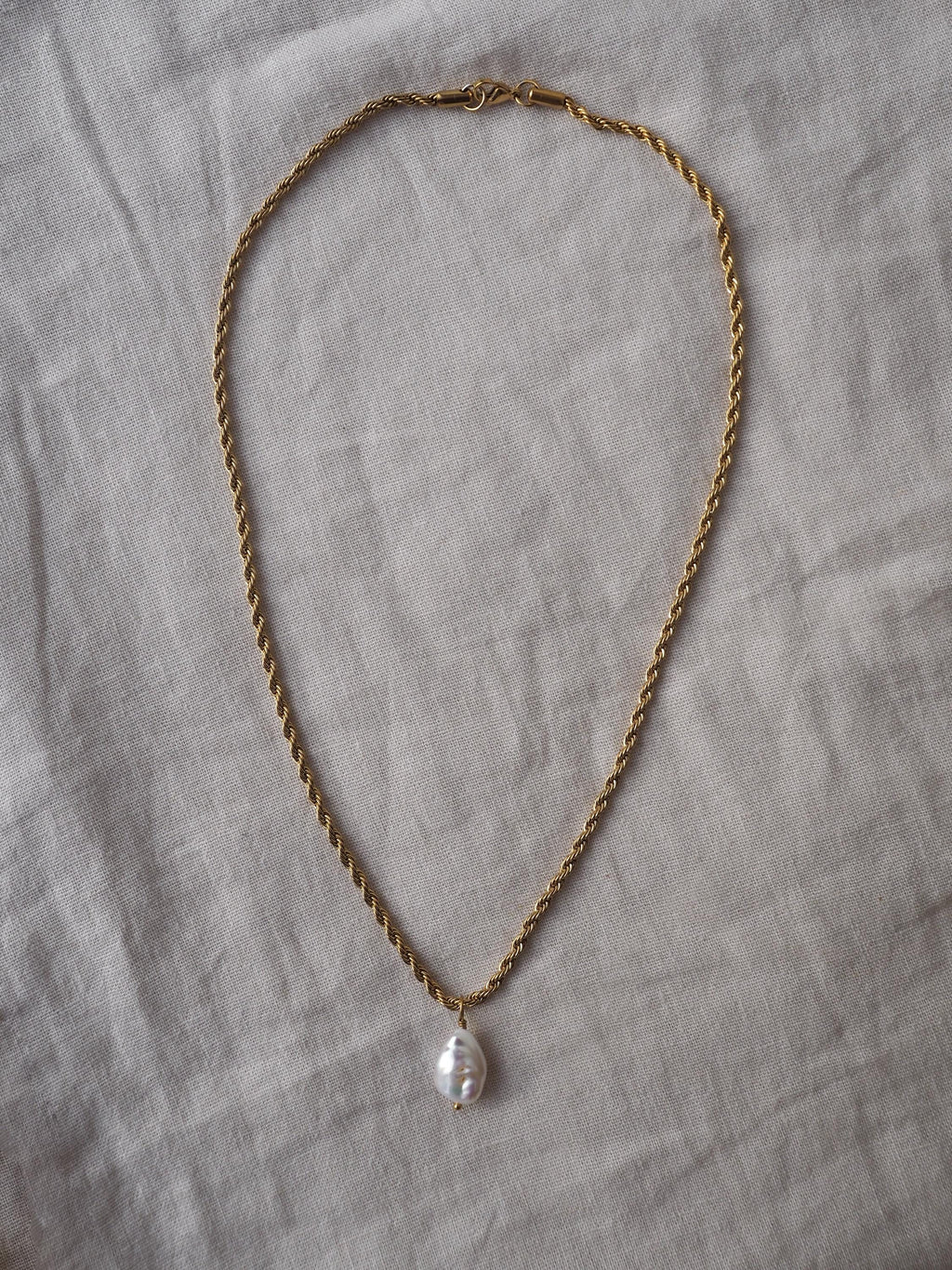 Keshi Pearl Twist Chain Necklace