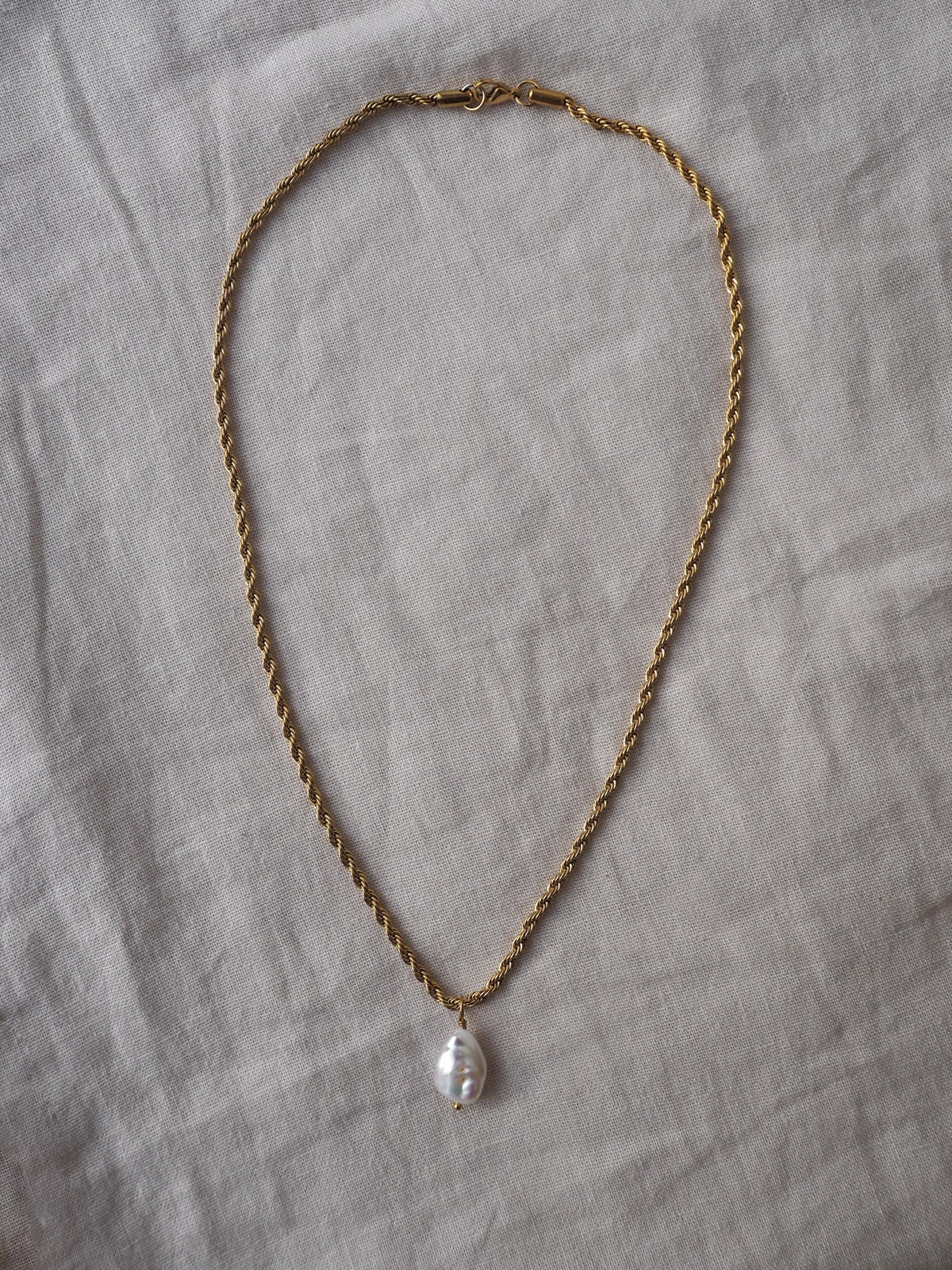 Keshi Pearl Twist Chain Necklace