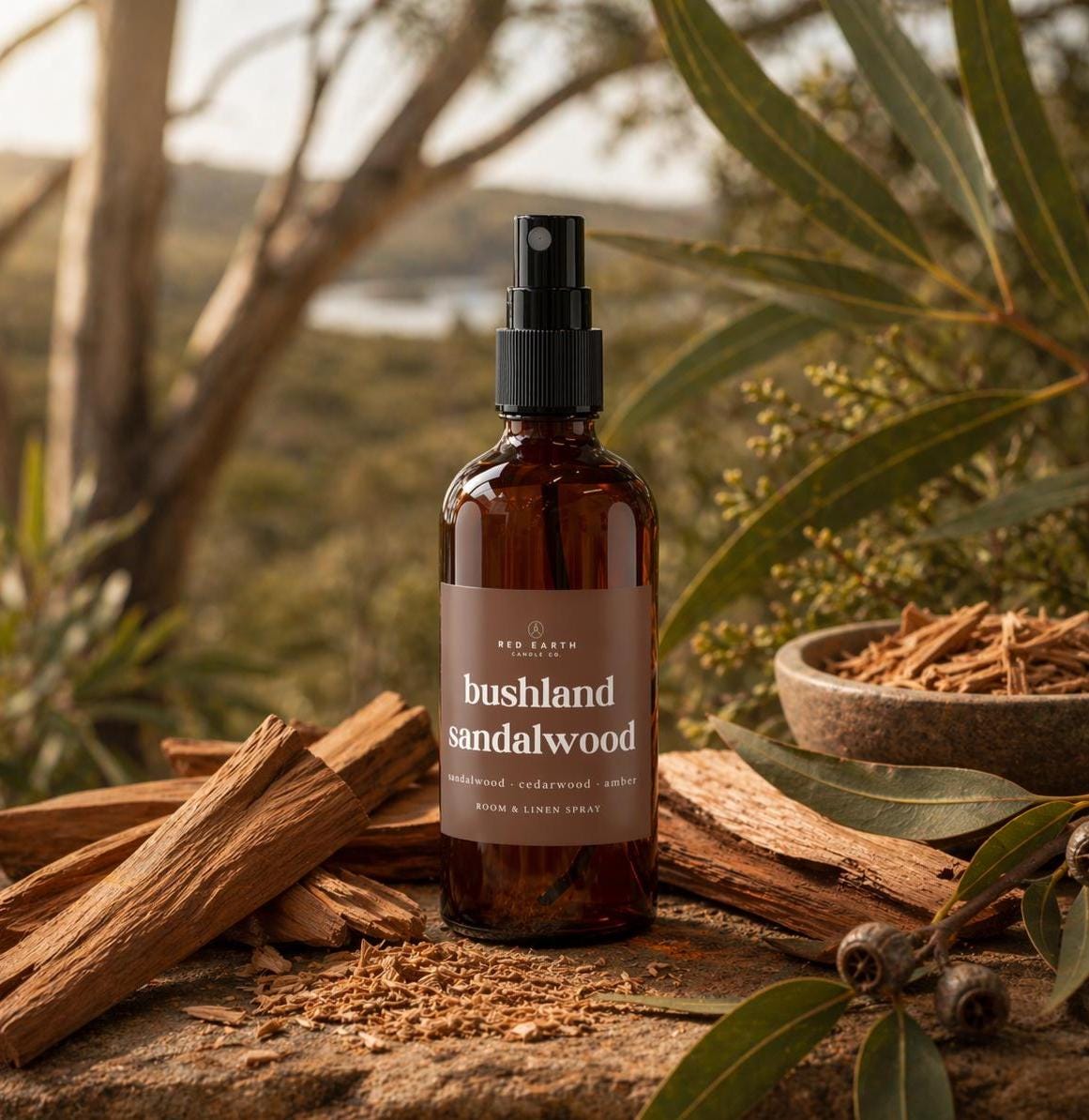Red Earth Candle Co. Bushland Sandalwood Room & Linen Spray | 100ml