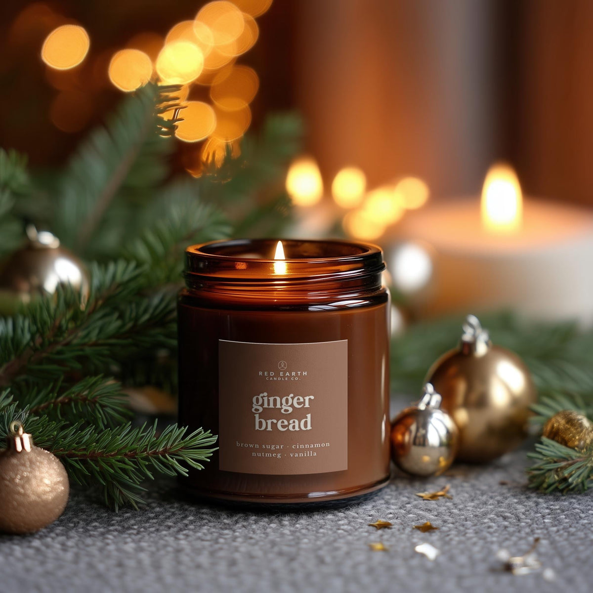 Red Earth Candle Co. Gingerbread Christmas Soy Candle | 40+hrs