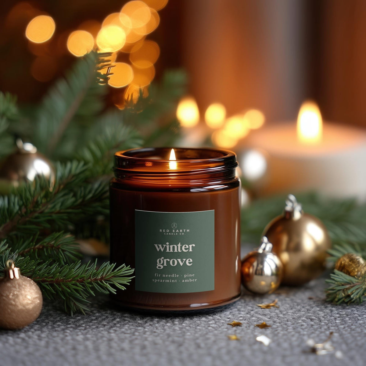 Red Earth Candle Co. Winter Grove Christmas Tree Soy Candle | 40+hrs