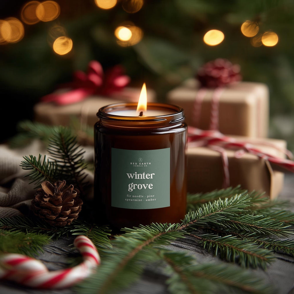 Red Earth Candle Co. Winter Grove Christmas Tree Soy Candle | 40+hrs