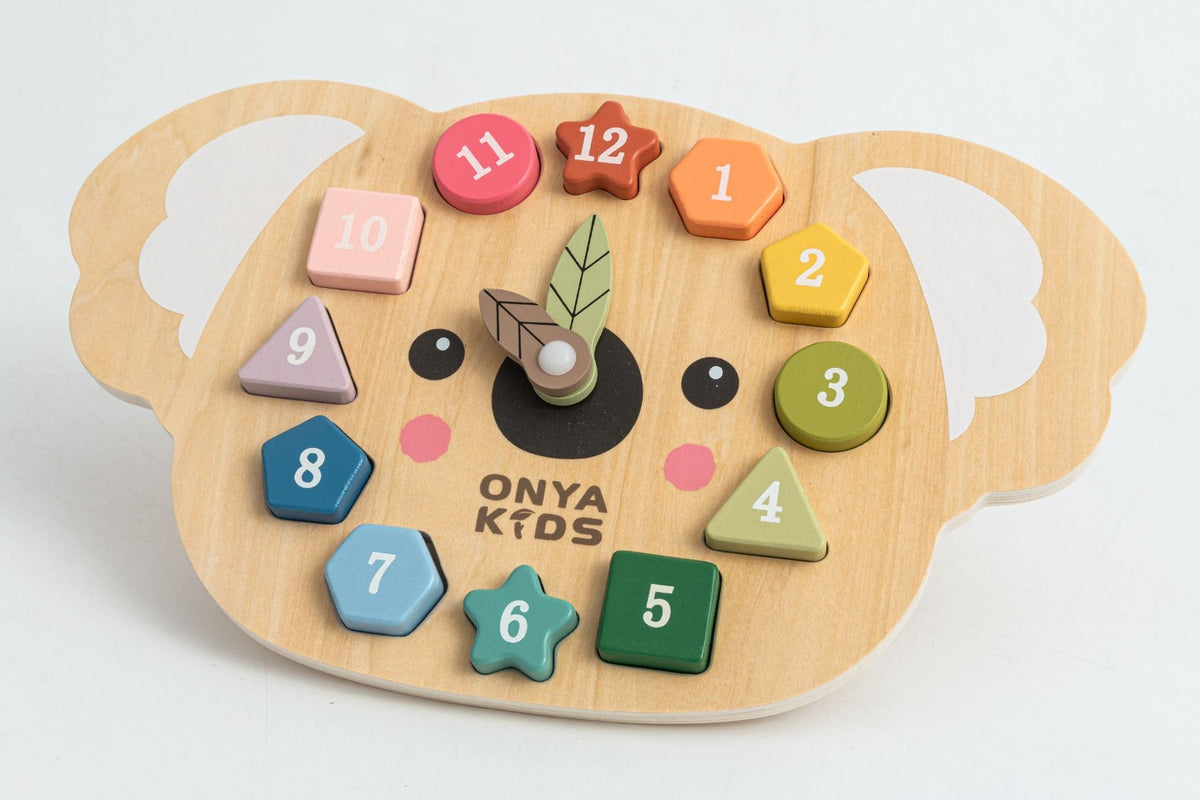 Wooden Koala Learning Clock