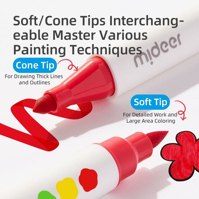 Dual-Tip Washable Markers - 12 Colours