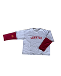 Lennyco Adults Layered Long Sleeve - Grey/Maroon