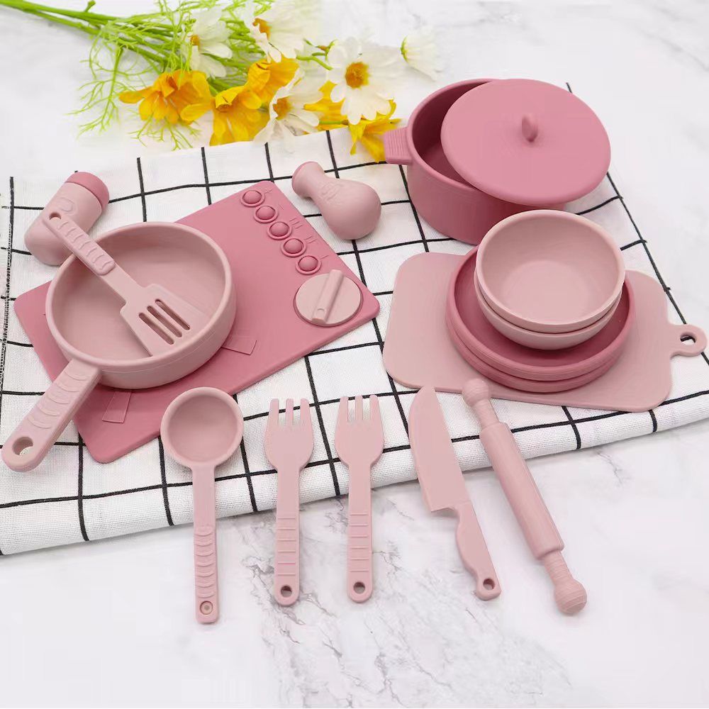 Pink Silicone Kitchen Set