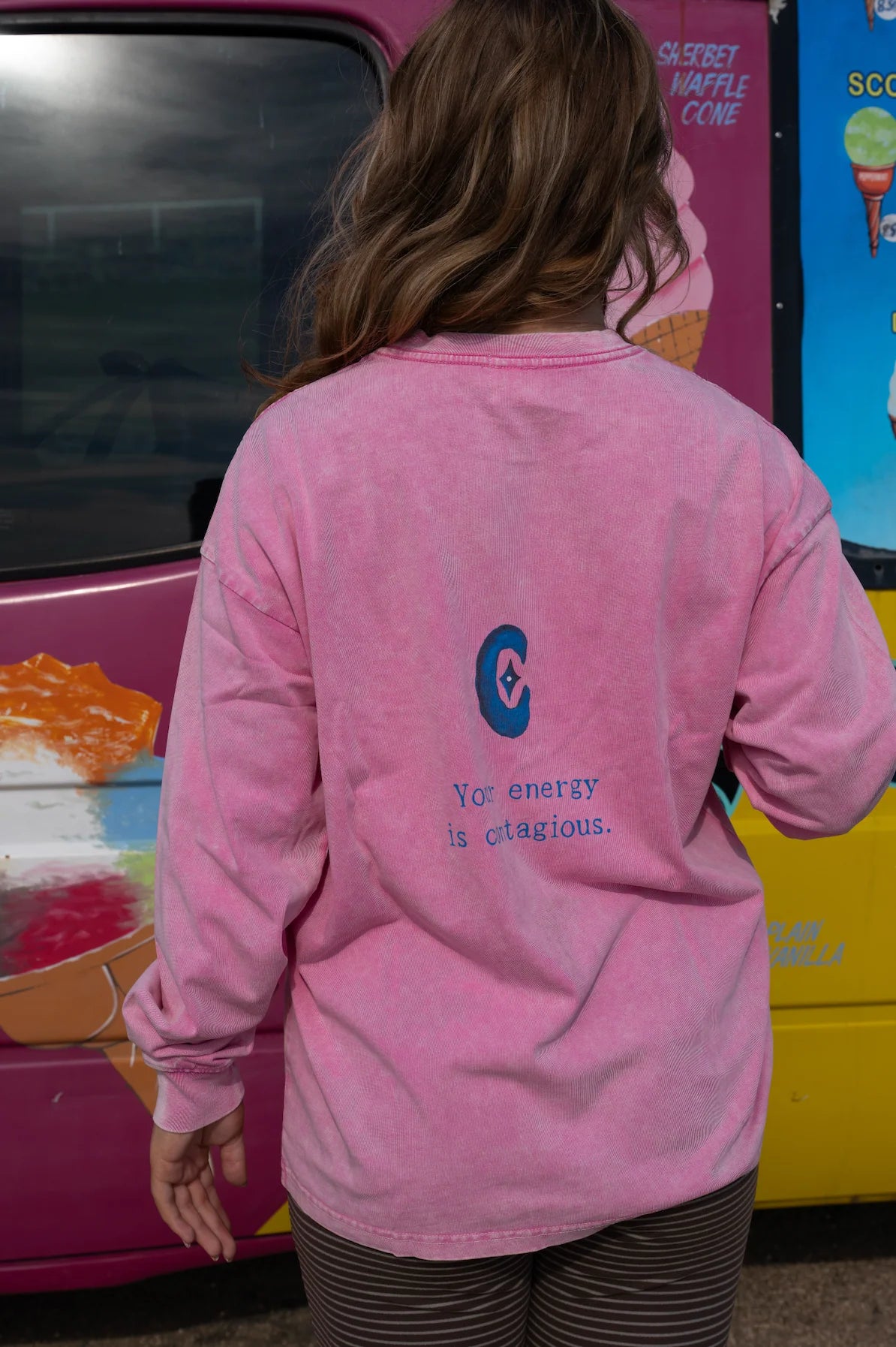Zamimi Swell Long Sleeve in pink, back view