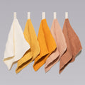 Zoe Sage Organic Muslin Wash Cloths 5 Pack - Golden Harvest
